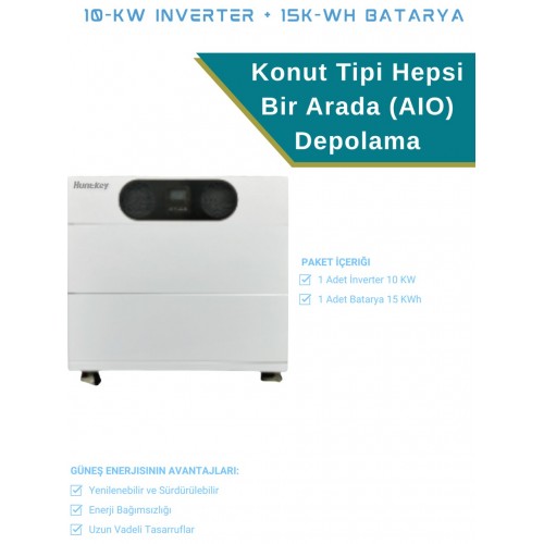 Huntkey Güneş Enerjisi Depolama Sistemi 10KW Inverter + 15KWH Batarya